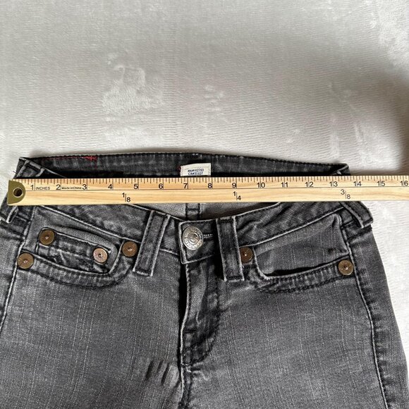 VTG True Religion Jeans Women Size 27 Gray Stella Big T Low Rise Made in USA - Picture 2 of 13